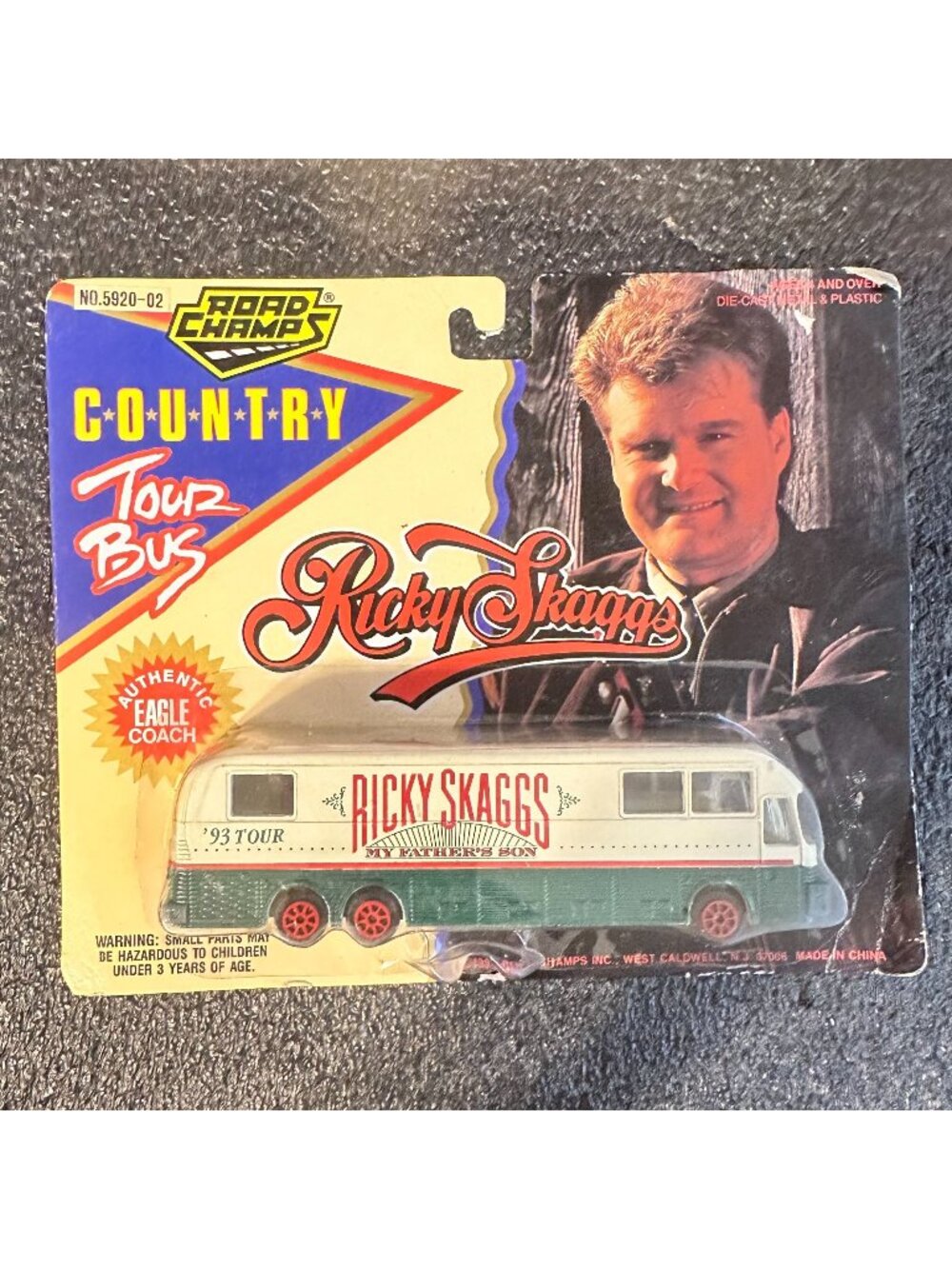 Road Champs Country Tour Bus Ricky Skaggs Die Cast on Card